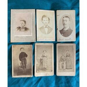Lot of 6 Original Cabinet Card B&W Portrait Photos by Wilson, Harris & Clark